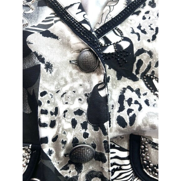 Felicity Jazzy Rhinestone Stud Jacket  with Shoe &‎ Hat Decor Size Small - Picture 10 of 12